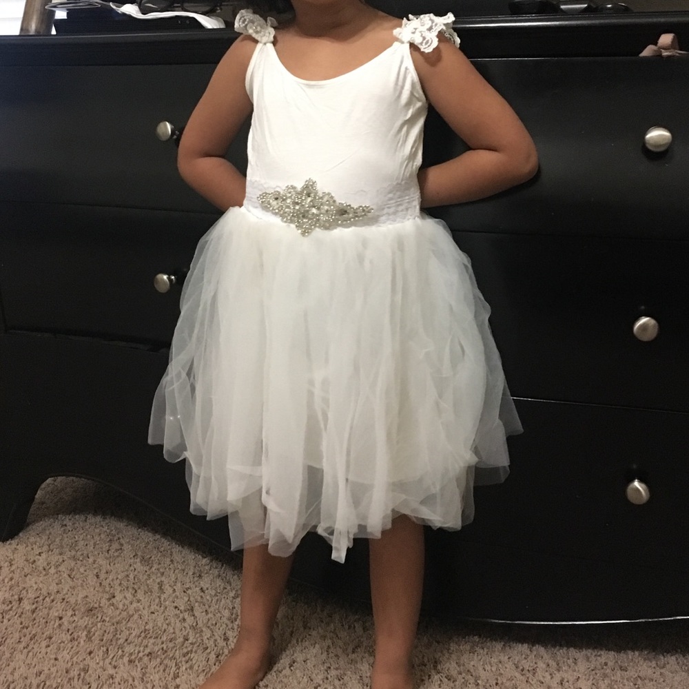 NWT/ white flower girl dress